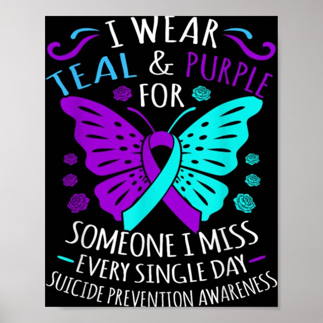 Poster Wear Teal And Purple Happy Suicide Awareness Sup  (Frente)