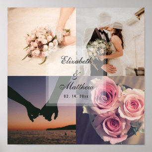 Poster Wedding Anniversary Bride and Groom Photo Collage