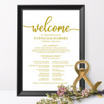 Poster Wedding Ceremony Program Gold Calligraphy<br><div class="desc">A rustic chic gold lettering wedding ceremony program. Easy to customize the color and wording. Please feel free to contact me if you need artwork customization or custom design. PLEASE NOTE: For assistance on orders,  shipping,  product information,  etc.,  contact Zazzle Customer Care directly https://help.zazzle.com/hc/en-us/articles/221463567-How-Do-I-Contact-Zazzle-Customer-Support-.</div>