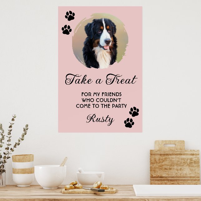 Poster Wedding Dog Biscuit Bar with Photo (Cozinha)