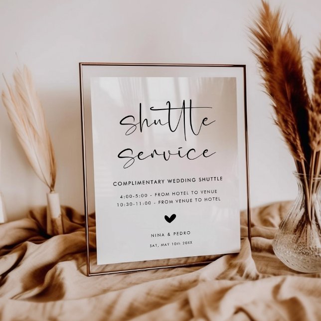Poster Wedding Shuttle Service Sign (Criador carregado)