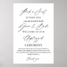 Poster Wedding Sign – Pick a Seat, Not a Side | Unplugged