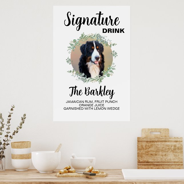 Poster Wedding Signature Drink Dog Photo (Cozinha)