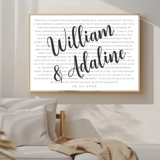 Poster Wedding Song Lyrics, Minimal Serif Calligraphy 