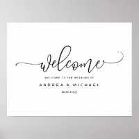 Wedding Welcome Sign - Bounce Calligraphy Black