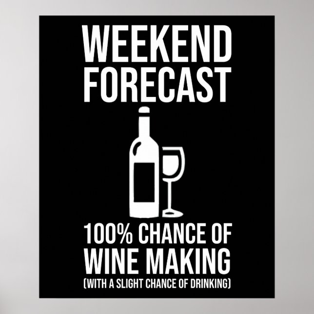 Poster Weekend Forecast - 100% Chance of Wine Making (Frente)