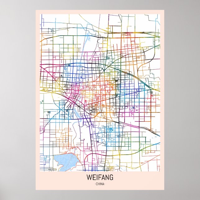 Poster Weifang China City Map (Frente)
