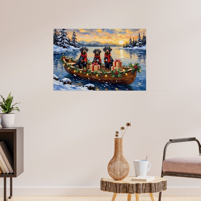 Poster Weimaraner Christmas Boat Holiday (Sala de Estar 3)