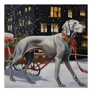 Pôster Weimaraner Christmas Fesason Season