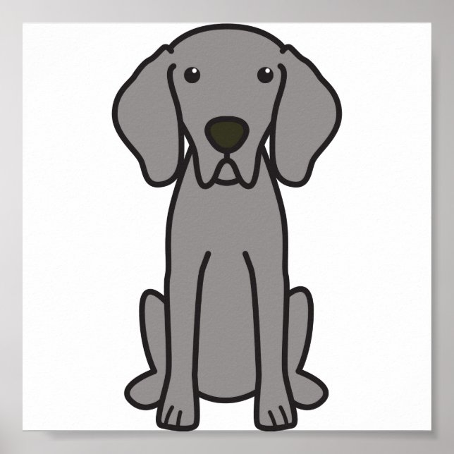 Pôster Weimaraner Dog Cartoon (Frente)