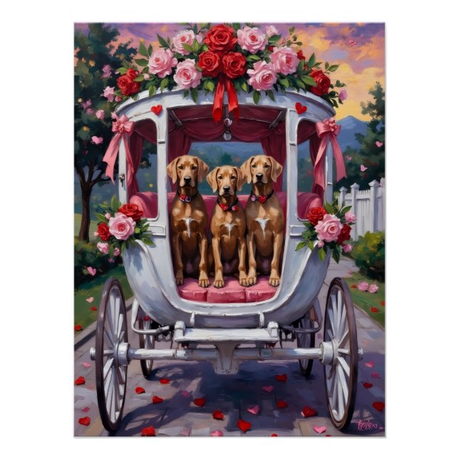 Pôster Weimaraner Dog Valentine's Day  (Frente)