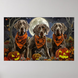 Poster Weimaraner Halloween Spooky