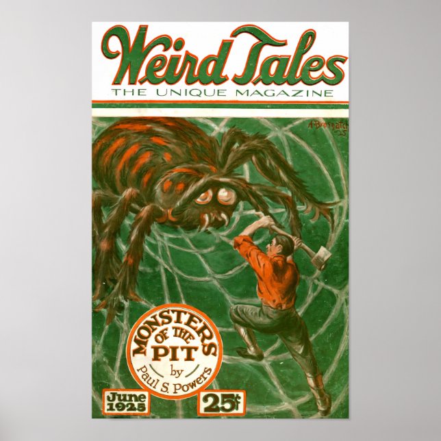 Poster Weird Tales 1925 Capa - Monstros do Poço  (Frente)
