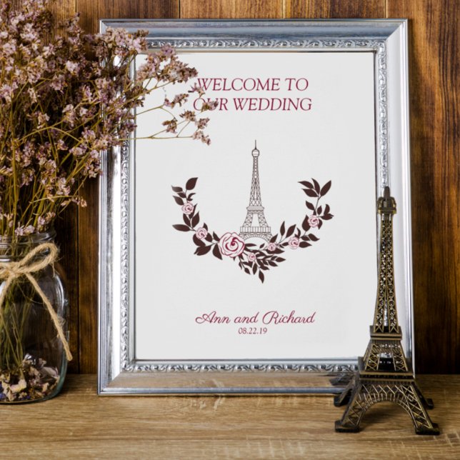 Poster Welcome Guest Board Parisian Inspired Design (Criador carregado)