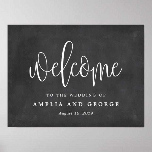 Poster Welcome Sign Choose Your Size Lovely Calligraphy (Frente)