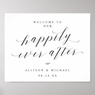 Poster Welcome to Our Happily Ever After Reception Sign