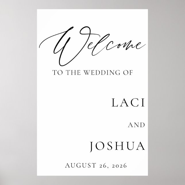 Poster Welcome Wedding Sign | Elegant Wedding Welcome  (Frente)
