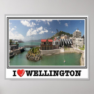 Poster Wellington - Nova Zelândia - Eu Amo -