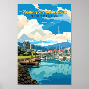 Poster Wellington Waterfront Viagem Art Vintage