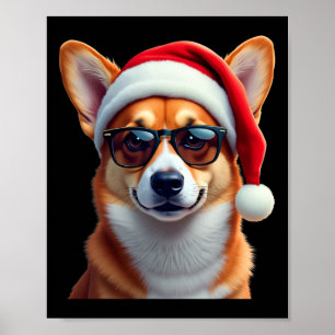 Poster Welsh Corgi Papai noel Natal Sweet Xmas Funny Cor