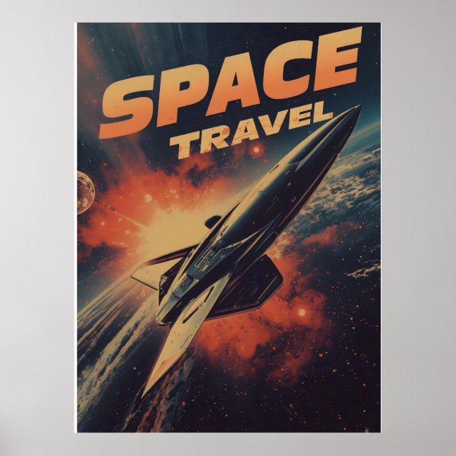 Poster Weltall Reise-Retro Futurismus (Frente)