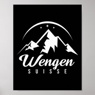 Poster Wengen Suiça Ski Resort Ski Snowboard