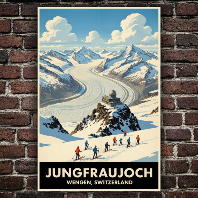 Poster Wengen, Suiça: Viagens vintage dos anos 60 (Criador carregado)