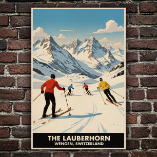 Poster Wengen, Suiça: Viagens vintage dos anos 60