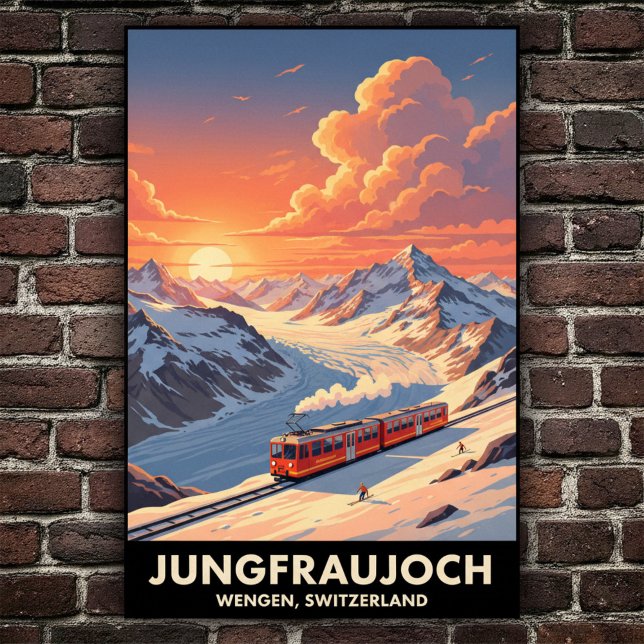 Poster Wengen, Suiça: Viagens vintage dos anos 60 (Criador carregado)