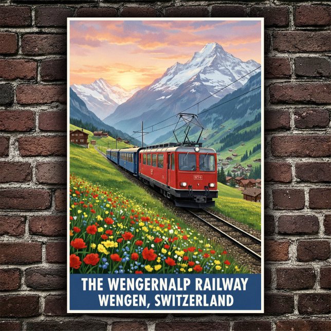 Poster Wengen, Suiça: Viagens vintage dos anos 60 (Criador carregado)
