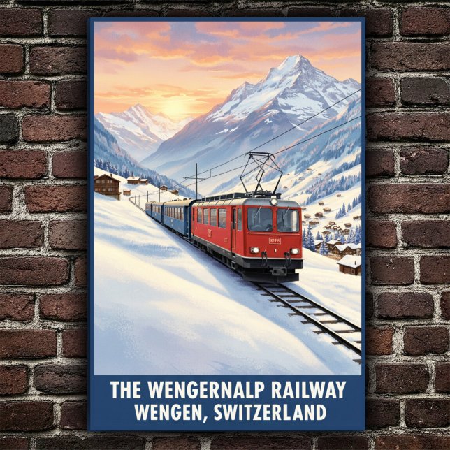 Poster Wengen, Suiça: Viagens vintage dos anos 60 (Criador carregado)