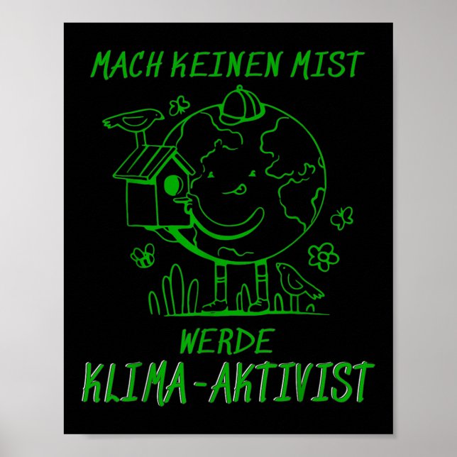 Poster Werde Klimaaktivist Clima do Aquecimento Global (Frente)