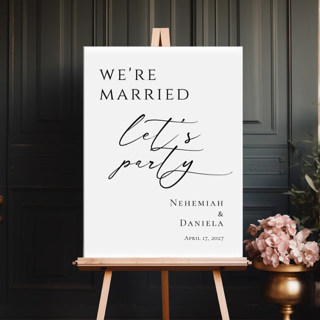Poster We're Married Let's Party Elopement welcome (Criador carregado)