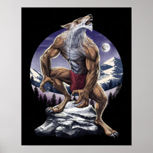 Poster Werewolf Full Moon Howling