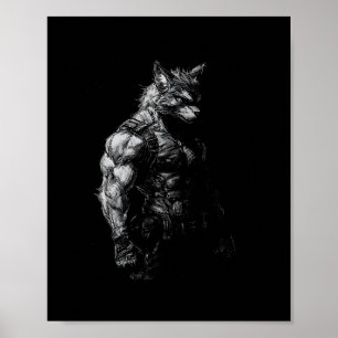 Poster Werewolf Gym Workout Malhação Bodybuilding Weightl