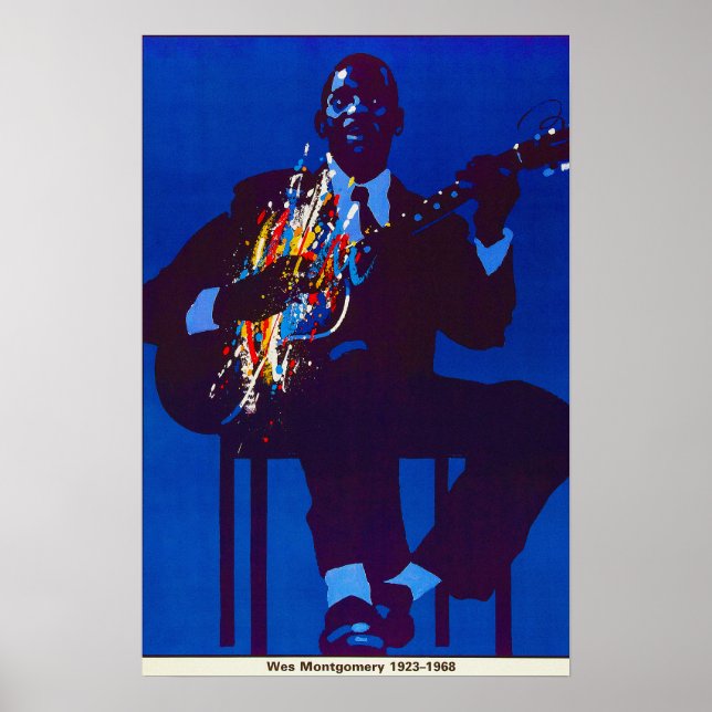 Poster Wes Montgomery Ilustrada Vintage (Frente)