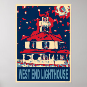 Poster West End Light House e Lua