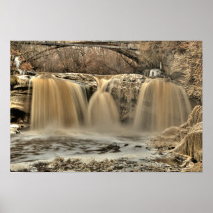 Pôster West Falls of the Black River, Elyria, Ohio