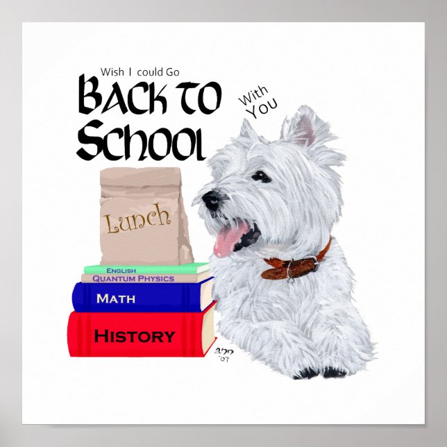 Pôster West Highland White Terrier De Volta às Aulas (Frente)