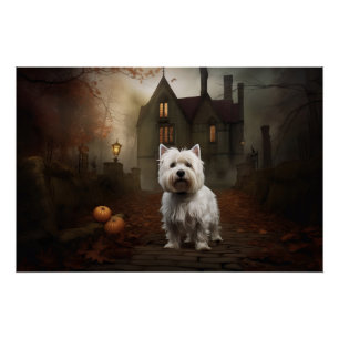 Pôster West Highland White Terrier Halloween Scareen