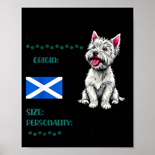 Poster West Highland White Terrier Origin Funny Westie Do (Frente)