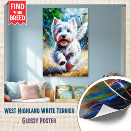 Pôster West Highland White Terrier "Westie" Dog Portrait