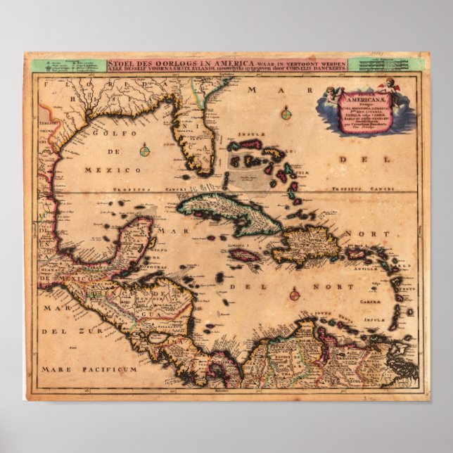 Pôster West Indies Danckerts, Cornelius 1680 (Frente)