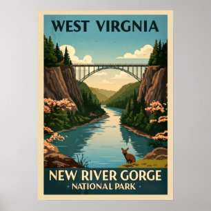 Poster West Virginia New River Gorge V02