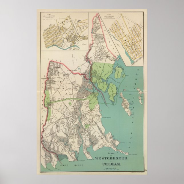Poster Westchester, cidades de Pelham (Frente)