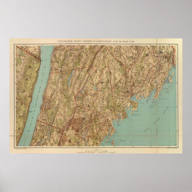 Pôster Westchester Co, linha de Yonkersstate (Frente)