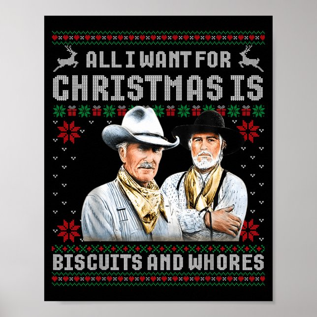 Poster Western Biscuits And S Christmas Quote Retro  (Frente)