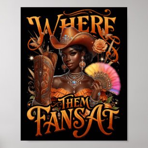 Poster Western Boot Halloween Southern Cowgirl Onde Eles