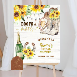 Poster Western Boots & Bubbly Bridal Shower Welcome Sign