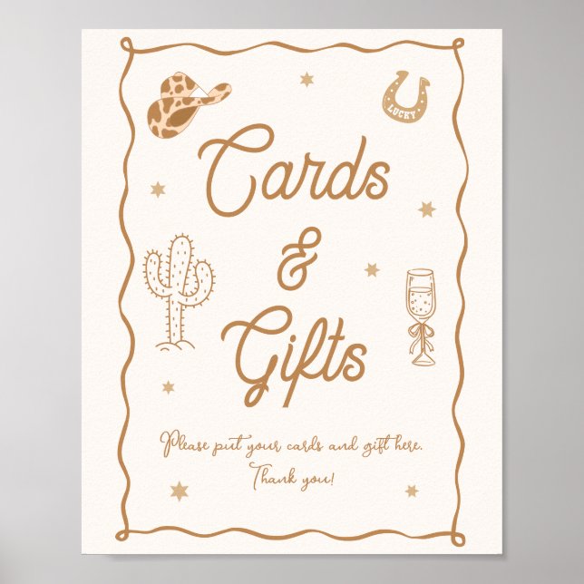 Poster Western Bridal Shower Cards and Gifts  (Frente)